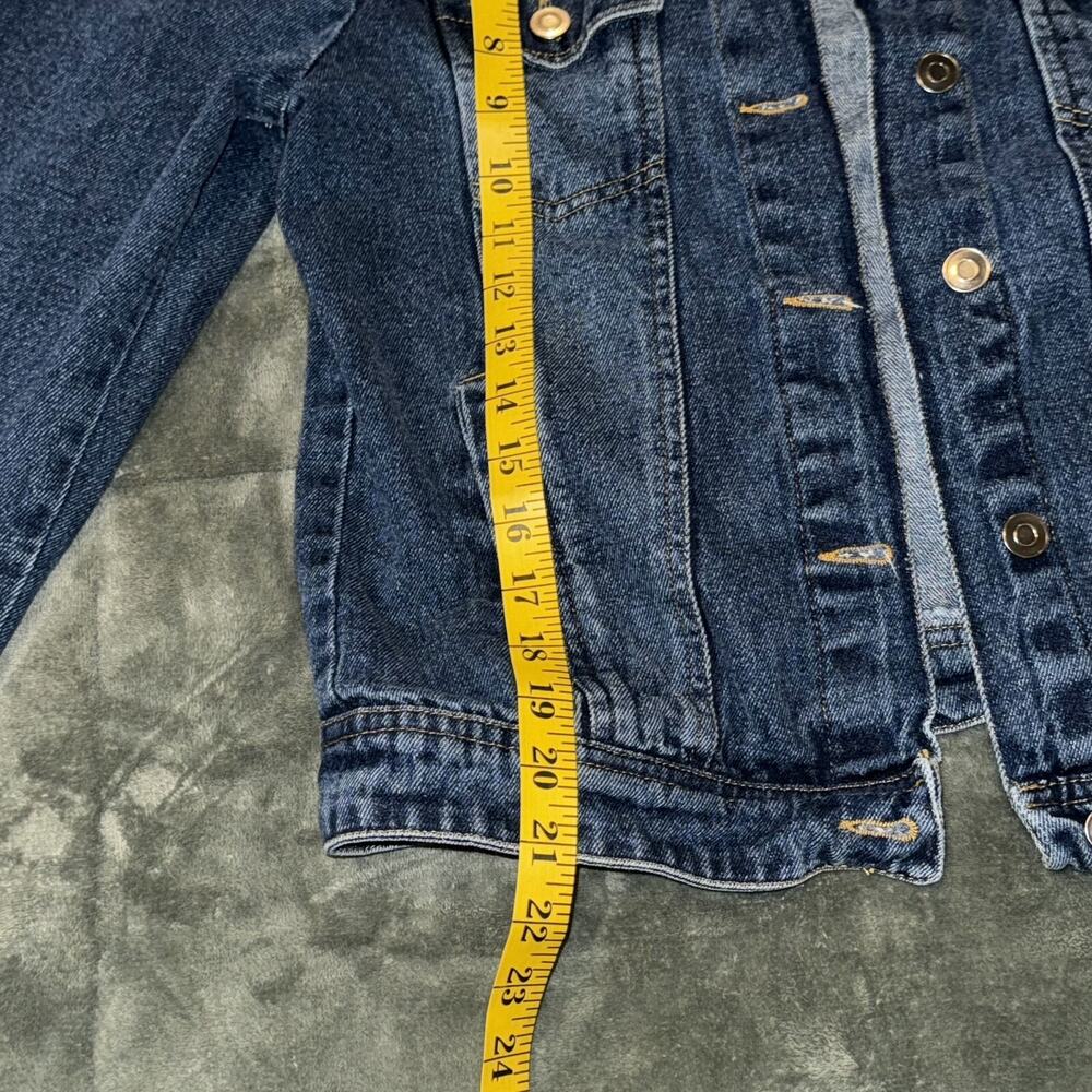 Elan Denim Jacket Women's Medium Blue Piper Puff Sleeve Long Sleeve Button Front - Picture 6 of 8